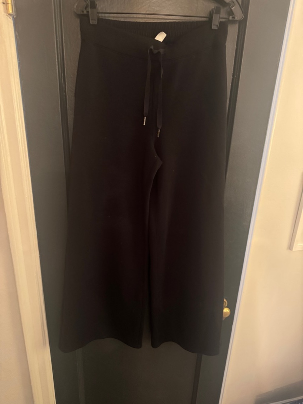 Spanx Wide Leg Black Drawstring Sweatpants - Picture 2 of 4